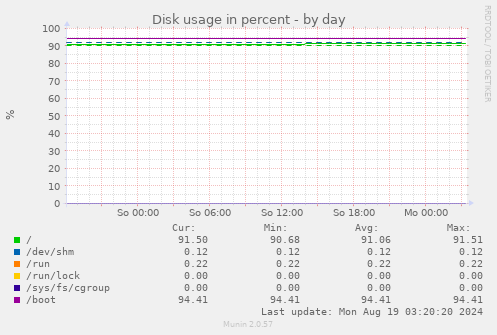 Disk usage in percent