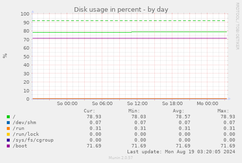 Disk usage in percent