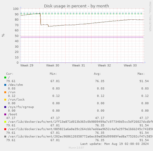 Disk usage in percent