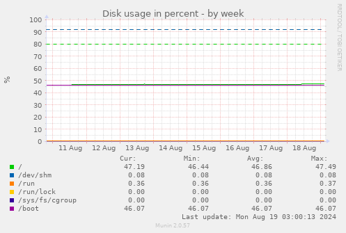 Disk usage in percent