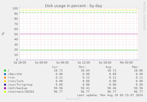 Disk usage in percent